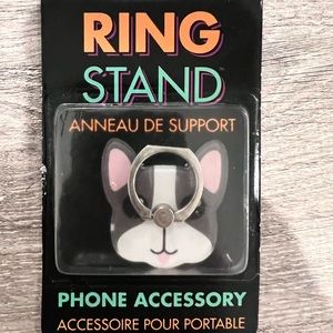 Grey French Bulldog Phone Ring Stand New in Box